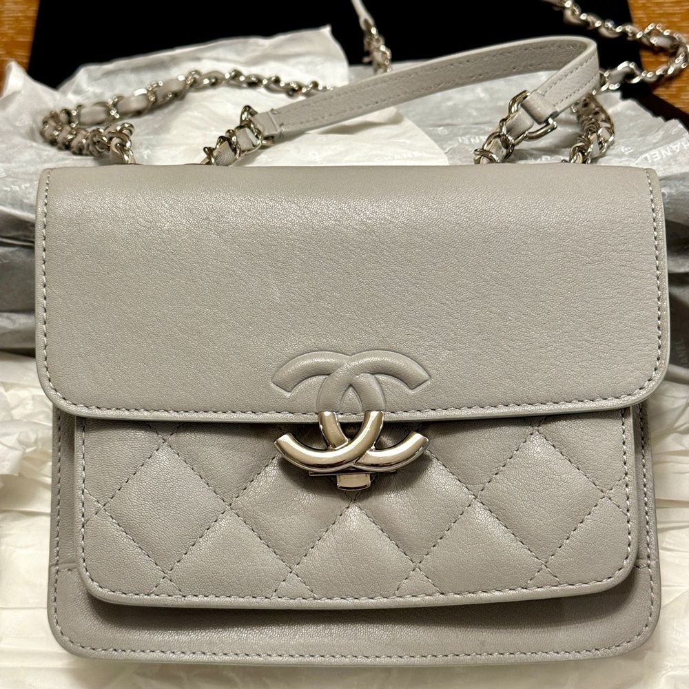 Chanel Grey Quilted Flapbag